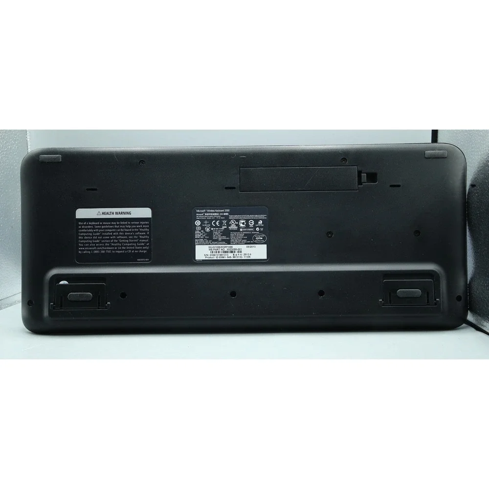 Microsoft Wireless Keyboard 2000 Model 1477 Black AES Encryption USB Receiver